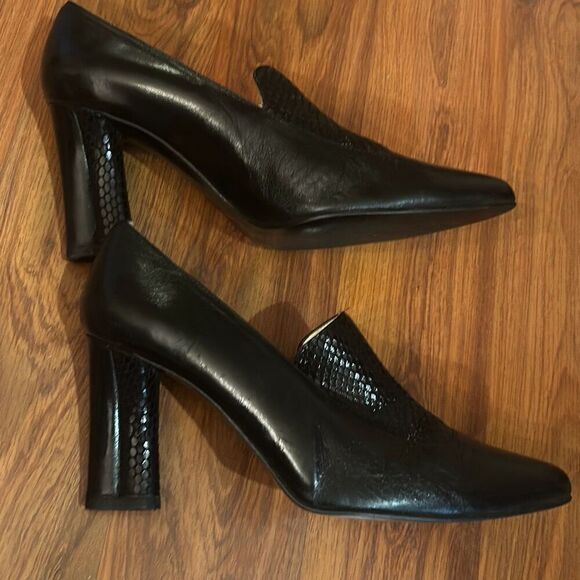 Michael G. Abrams black leather gorgeous pumps 7.5 - Picture 1 of 7